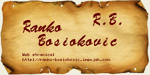 Ranko Bosioković vizit kartica